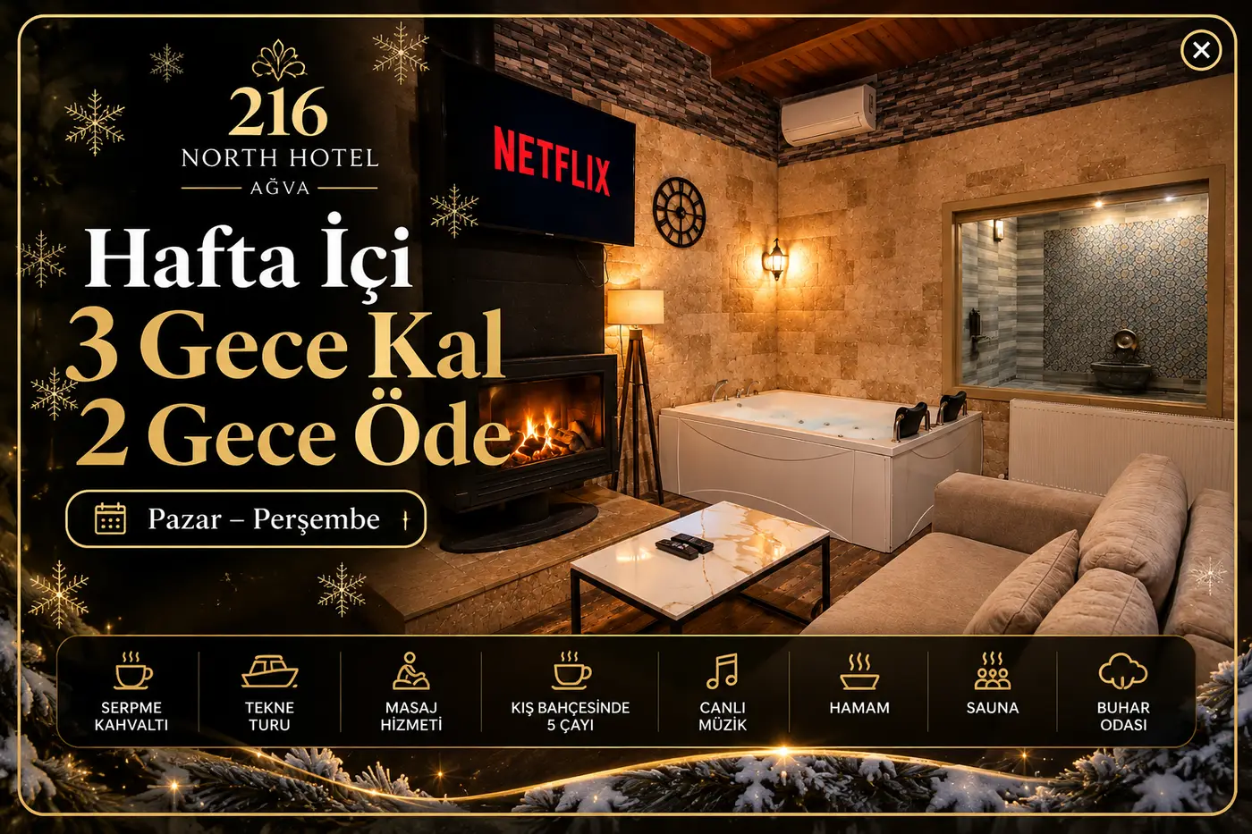 Hafta İçi 3 Gece Kal, 2 Gece Öde!